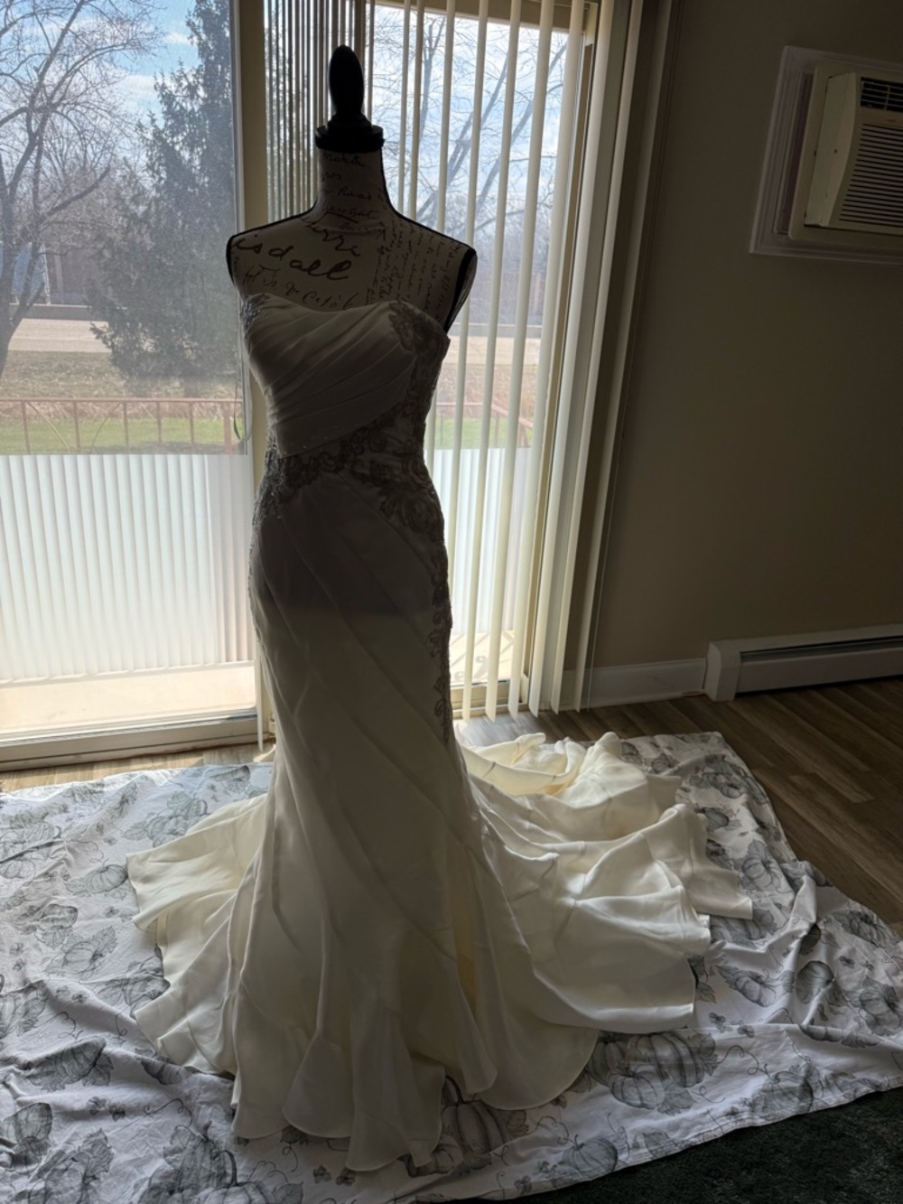 Ivory Strapless Wedding Gown with Beaded Waist